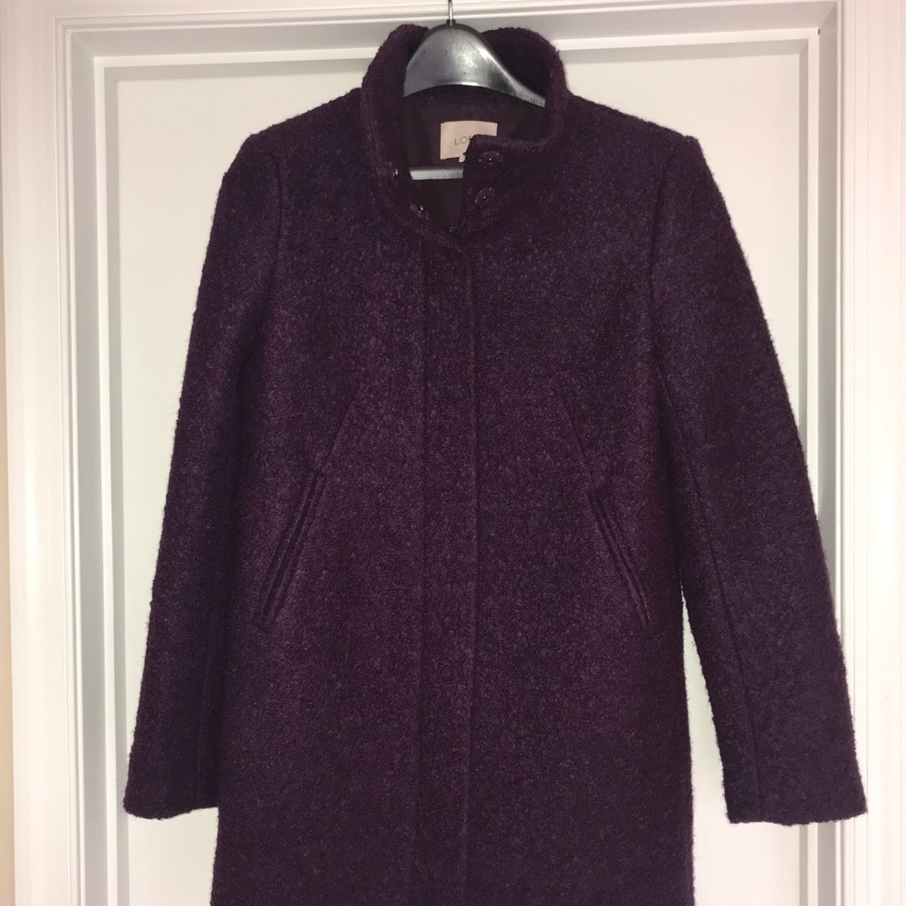 Loft Boucle Funnel Neck Coat